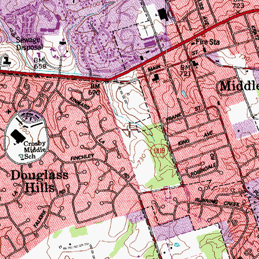 Topographic Map of Douglas Hills East, KY