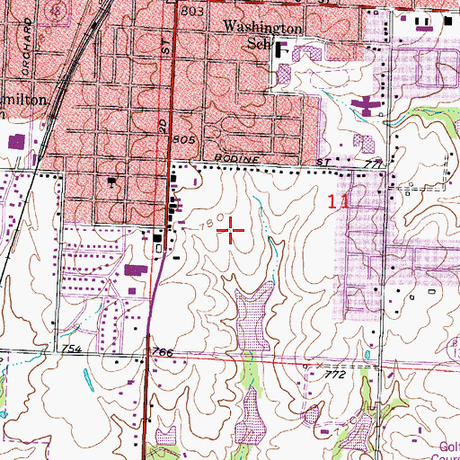 Topographic Map of Clinton Senior High School, MO