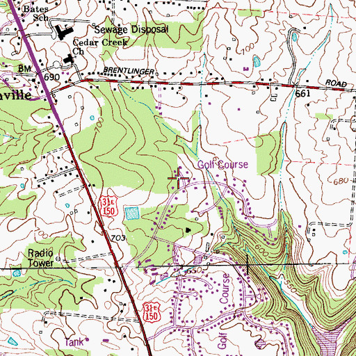 Topographic Map of Glenmary, KY