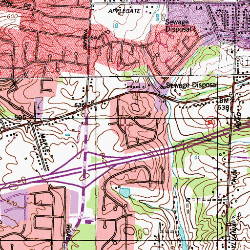 Topographic Map of Hacienda, KY