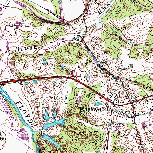 Topographic Map of Old Eastwood, KY
