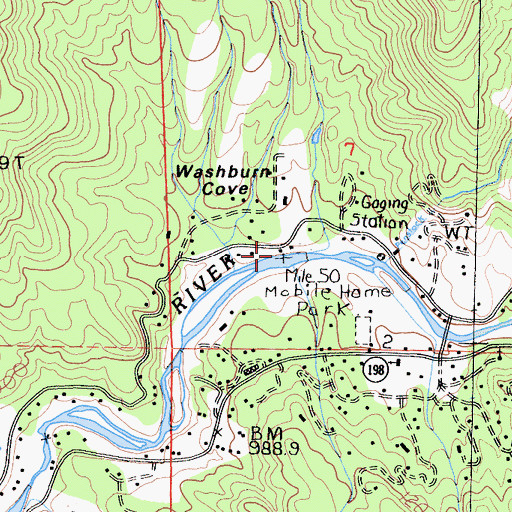 Topographic Map of Washburn Cove, CA