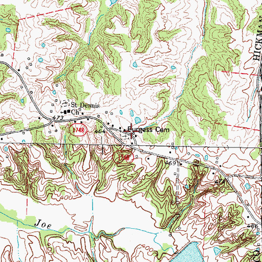 Topographic Map of Burgess, KY