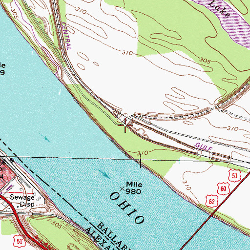 Topographic Map of East Cairo (historical), KY