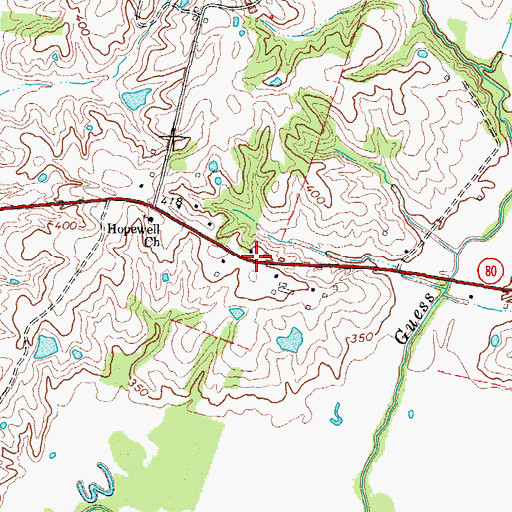 Topographic Map of East Hopewell, KY