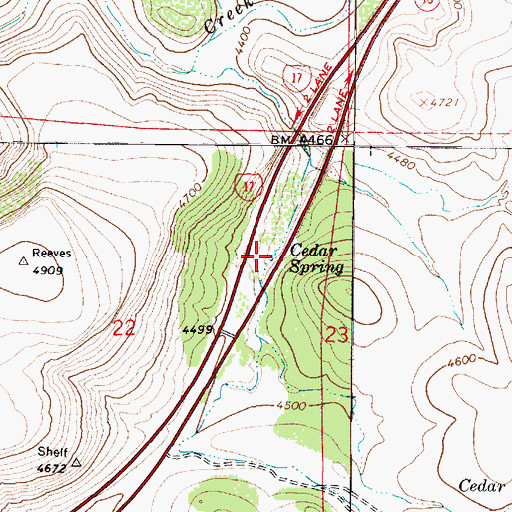 Topographic Map of Cedar Spring, AZ