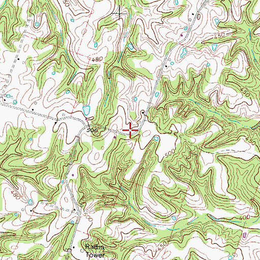 Topographic Map of Geveden, KY
