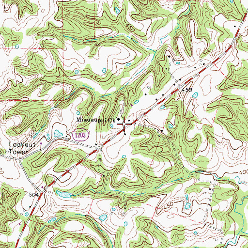 Topographic Map of Mississippi (historical), KY