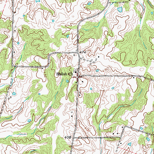 Topographic Map of Shiloh (historical), KY