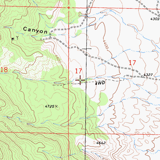 Topographic Map of Water Canyon, CA
