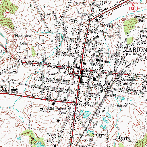 Topographic Map of Doctor Forrest Carlisle Pogue Junior Historical Marker, KY