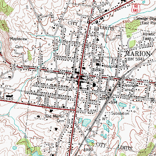 Topographic Map of Illinois Central Main Line Historical Marker, KY