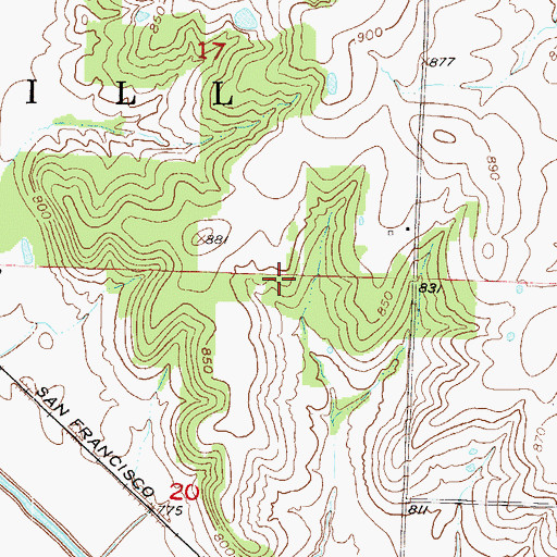 Topographic Map of Pleasant Ridge School (historical), MO