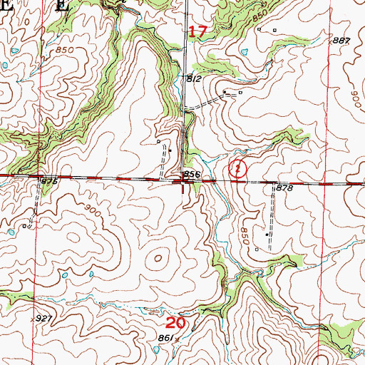 Topographic Map of Rocky Point School (historical), MO