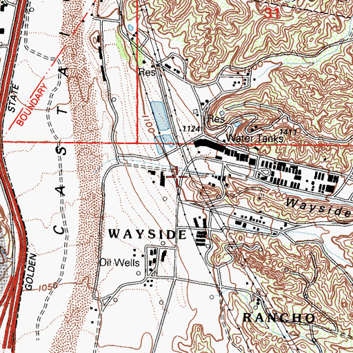 Topographic Map of Wayside Canyon, CA