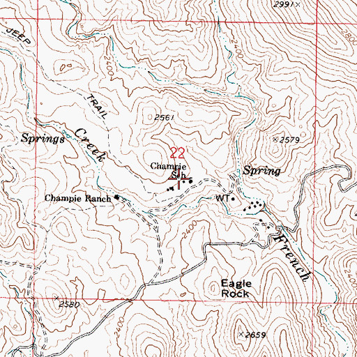 Topographic Map of Champie School, AZ
