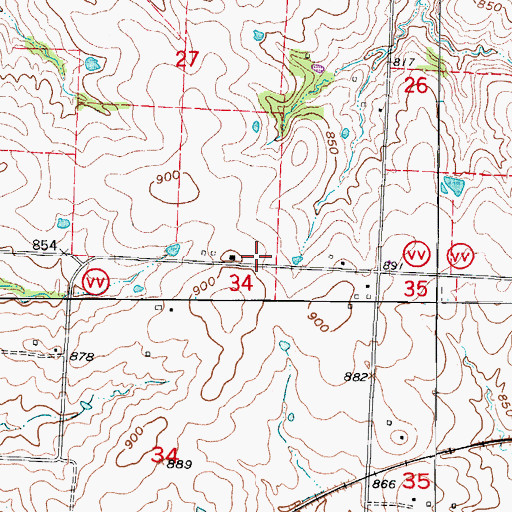 Topographic Map of Cowan School (historical), MO