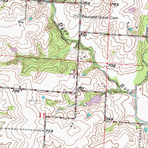 Topographic Map of Flora School (historical), MO