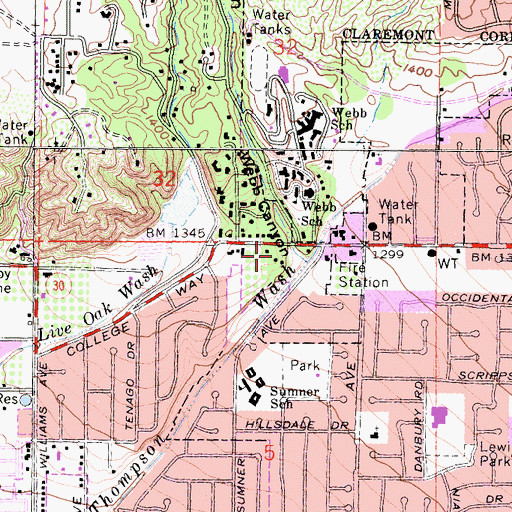 Topographic Map of Webb Canyon, CA