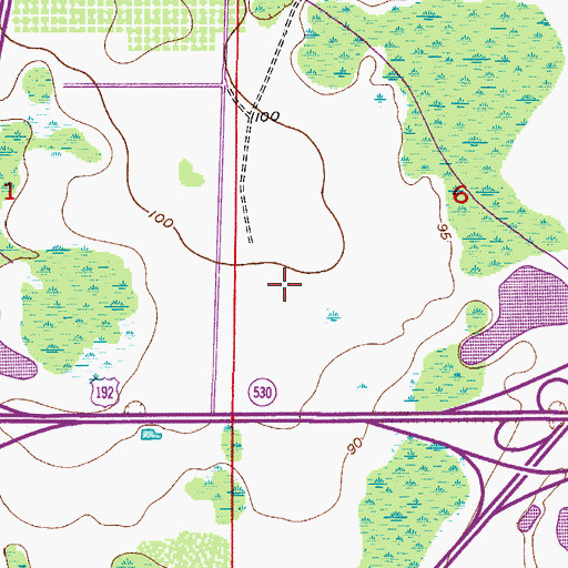 Topographic Map of Champion Stadium, FL