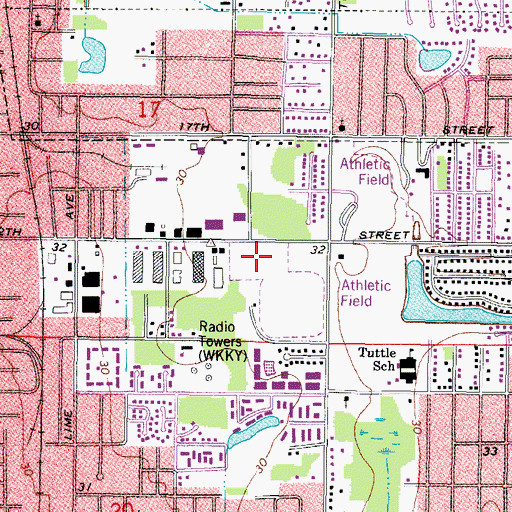 Topographic Map of Ed Smith Stadium, FL