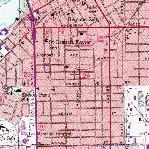 Topographic Map of City of Palms Park, FL