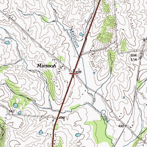Topographic Map of Chickasaw Road Historical Marker, KY
