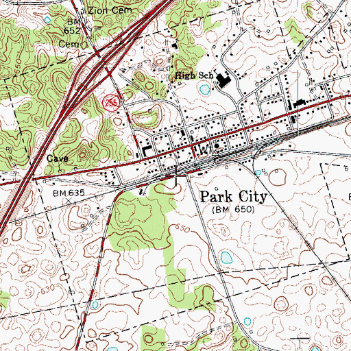 Topographic Map of Bells Tavern Historical Marker, KY