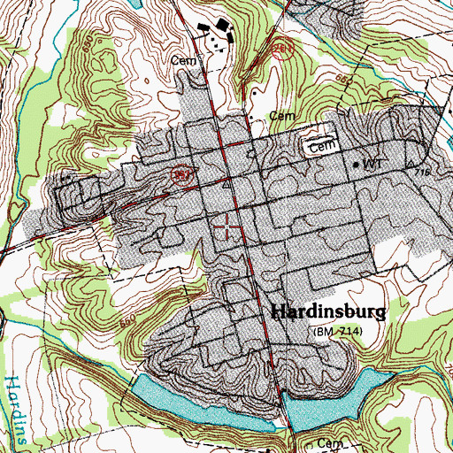 Topographic Map of John Breckinridge Historical Marker, KY