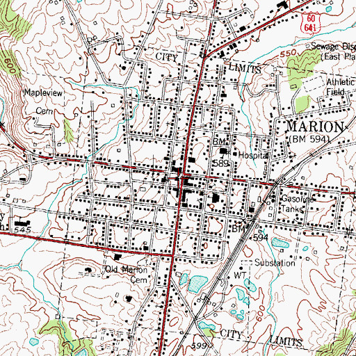 Topographic Map of John Jordan Crittenden Historical Marker, KY
