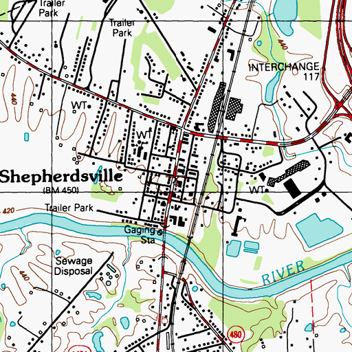 Topographic Map of Alexander Scott Bullitt Historical Marker, KY