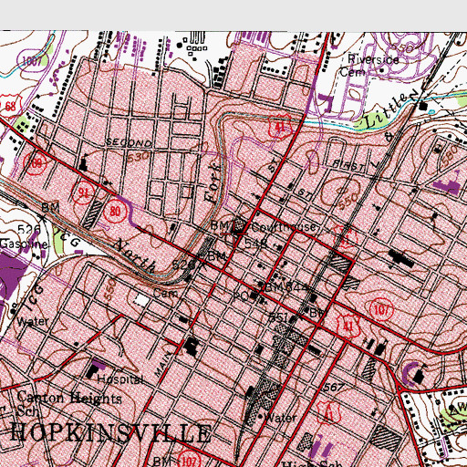 Topographic Map of Colonel William Christian Historical Marker, KY