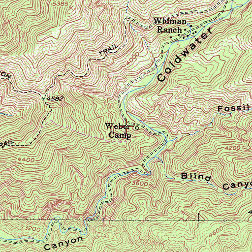 Topographic Map of Weber Camp, CA