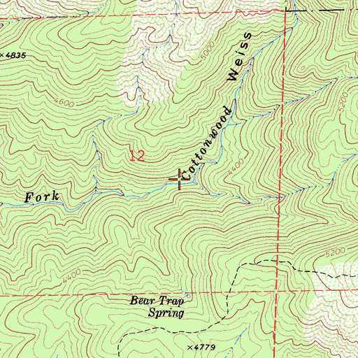 Topographic Map of Weiss Canyon, CA