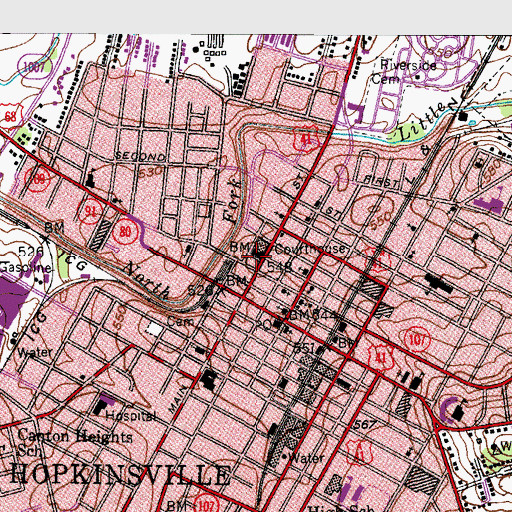 Topographic Map of Grace Episcopal Church Historical Marker, KY