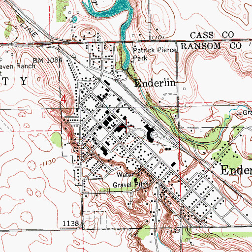 Topographic Map of Enderlin City Hall, ND