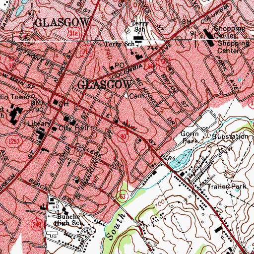 Topographic Map of Home of Governor Leslie Historical Marker, KY