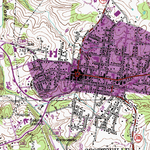 Topographic Map of Jacksonian Hotel Historical Marker, KY