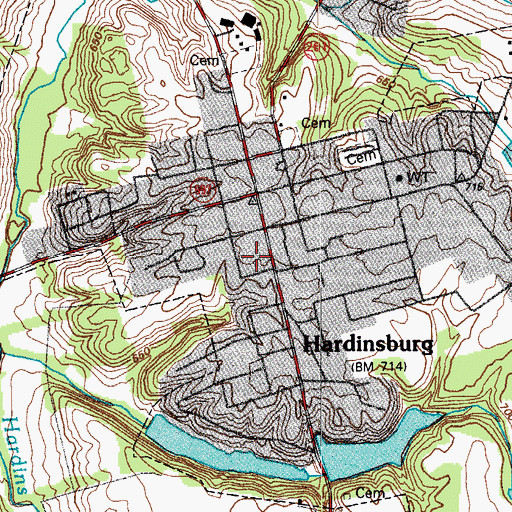 Topographic Map of Joseph Holt Historical Marker, KY