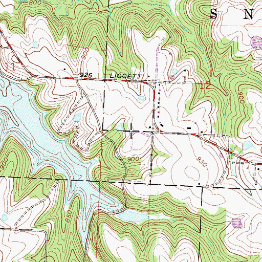 Topographic Map of Liggett Trail Education Center, MO