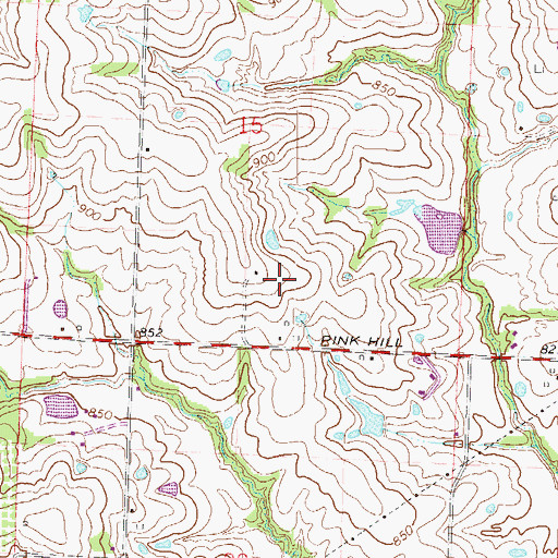 Topographic Map of Grain Valley North Middle School, MO