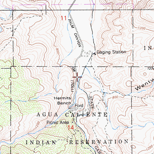 Topographic Map of Wentworth Canyon, CA