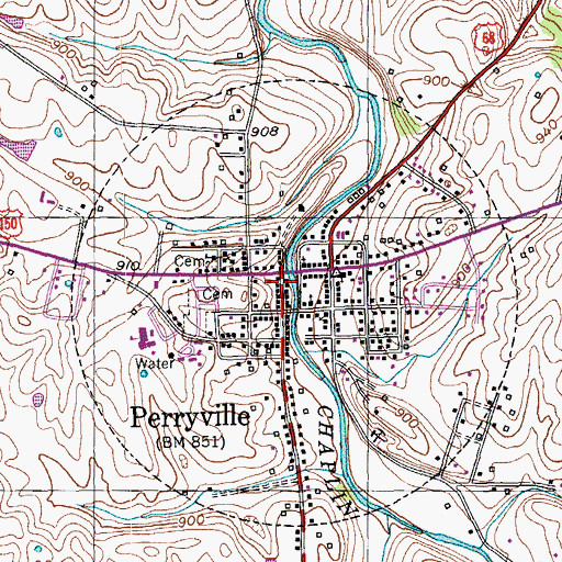 Topographic Map of Merchants Row Historical Marker, KY