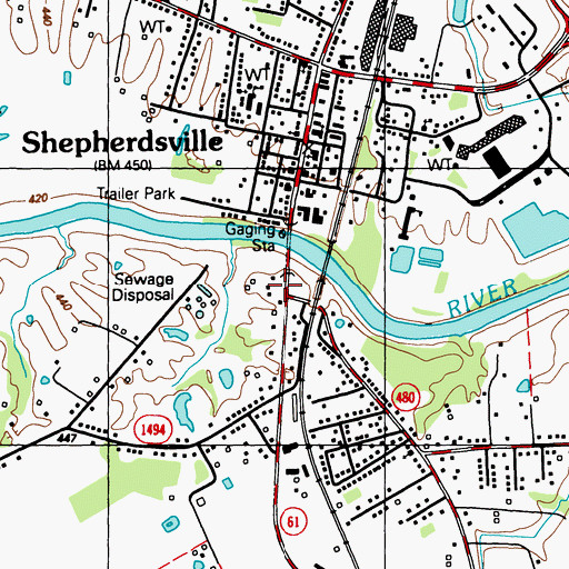 Topographic Map of John Hunt Morgans Raid Historical Marker, KY