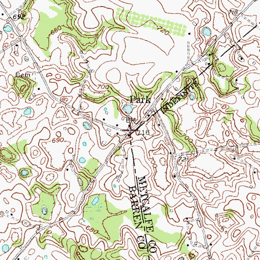Topographic Map of C B Hutcherson Historical Marker, KY