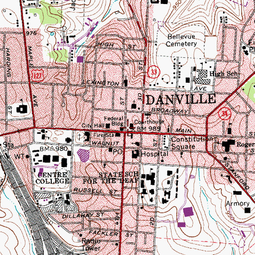Topographic Map of Theodore O'Hara Historical Marker, KY