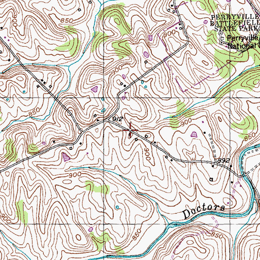 Topographic Map of Russell House Historical Marker, KY