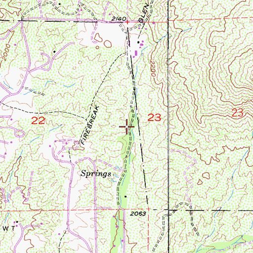 Topographic Map of West Boundary Truck Trail, CA
