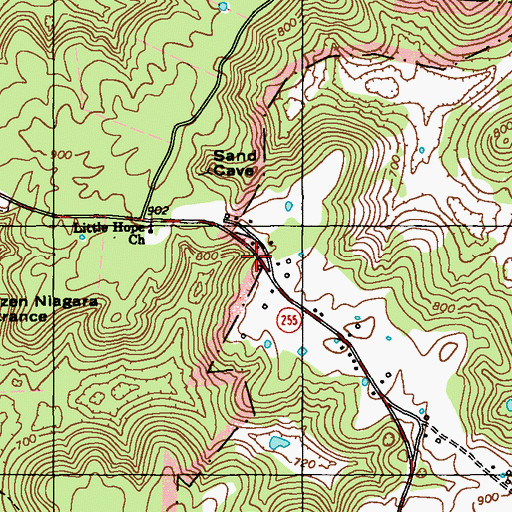 Topographic Map of Sand Cave Historical Marker, KY