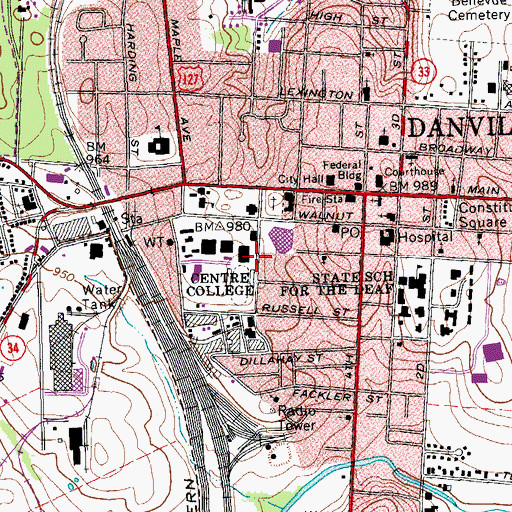 Topographic Map of Uncle Charlie Moran Historical Marker, KY